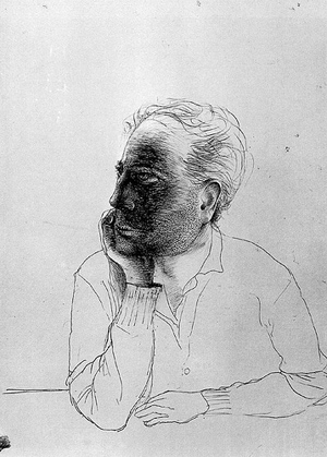 Antoni Tapies self portrait drawing