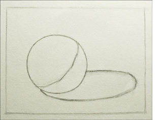 Map out the core shadow with straight lines.