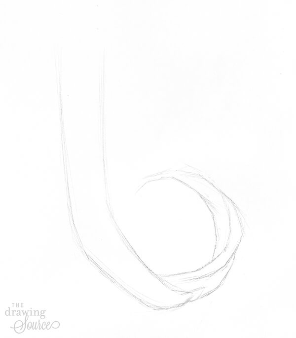 Refining the negative space in a braid drawing
