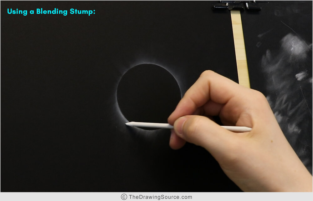 Drawing an eclipse - using a blending stump