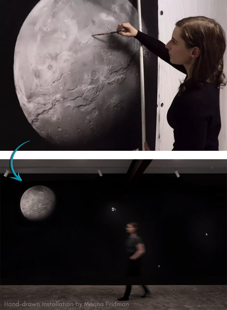 Drawing installation by Marina Fridman