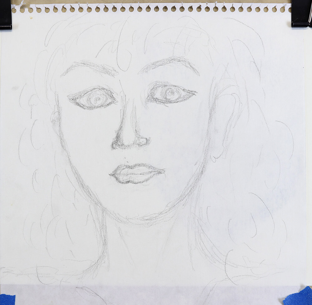An early, beginner portrait drawing of mine.