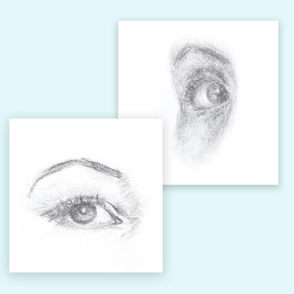 My early eye drawing attempts