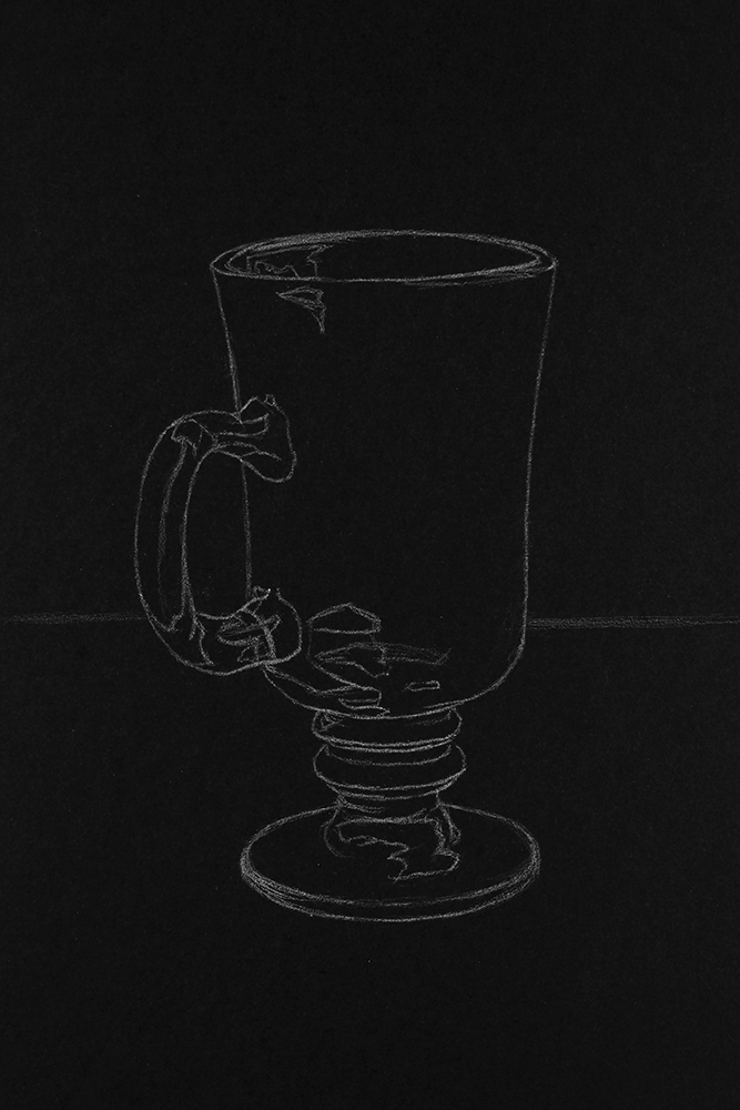 How to Draw Glass Using White Charcoal on Black Paper