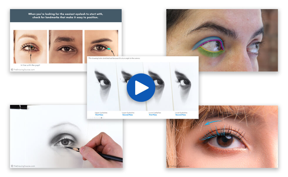 How to draw realistic eyelashes videos