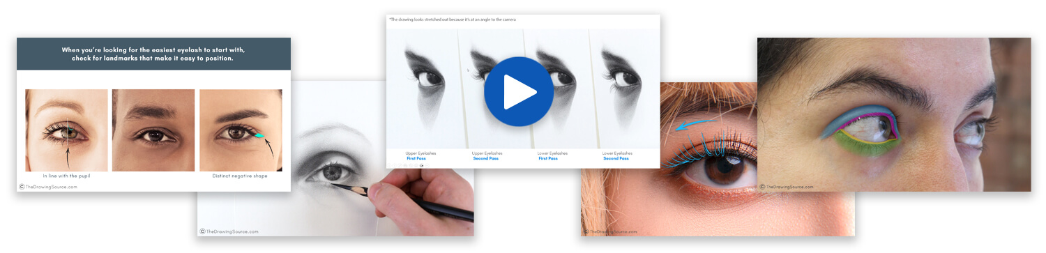 How to draw realistic eyelashes videos