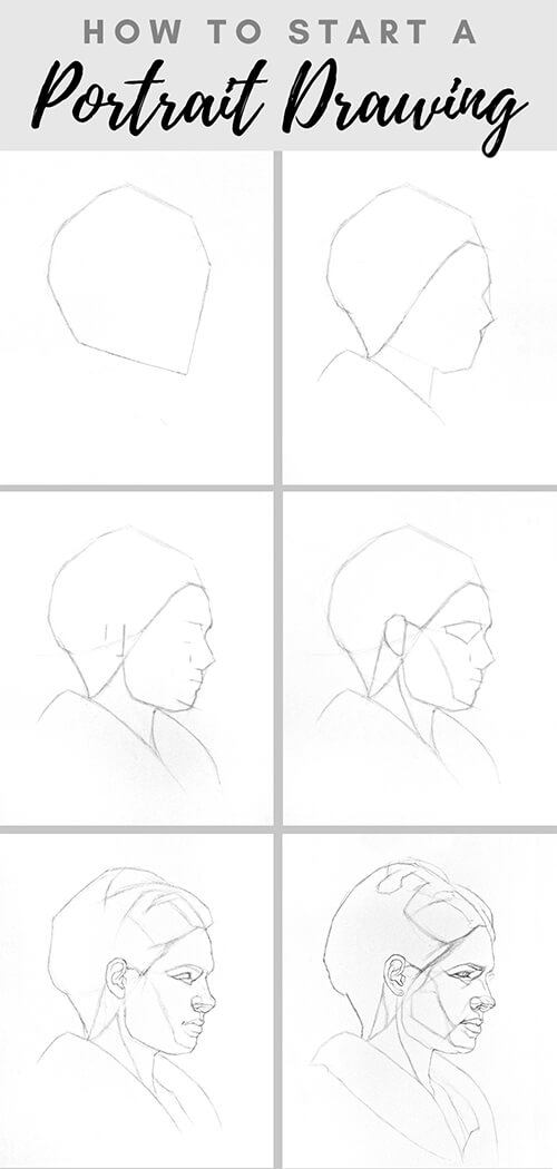Download this portrait drawing block-in infographic!