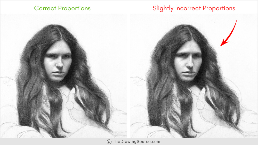 Portrait drawing incorrect proportions Portrait drawing incorrect proportions