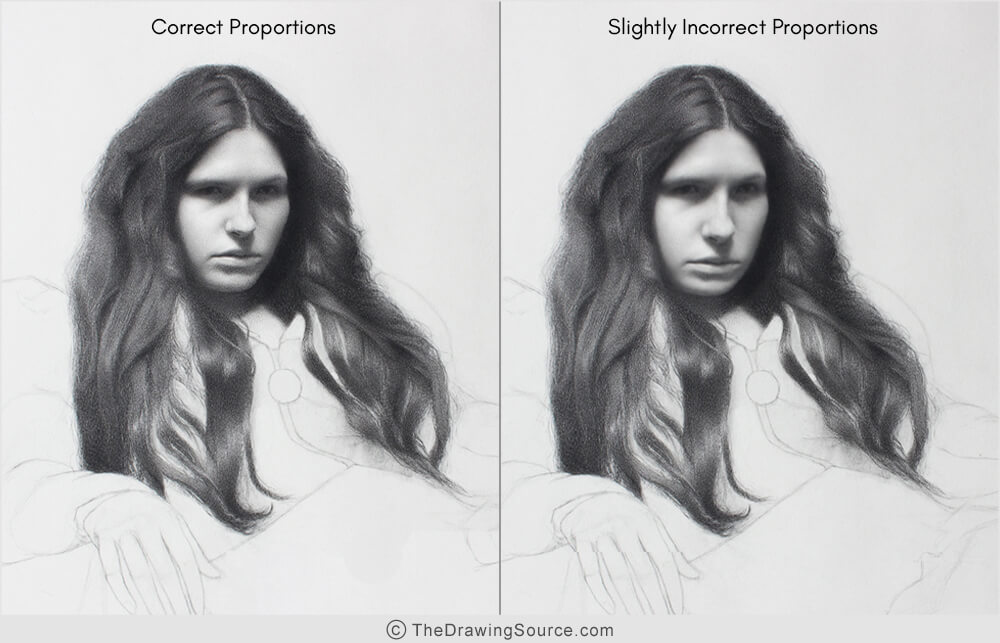 Portrait drawing proportions