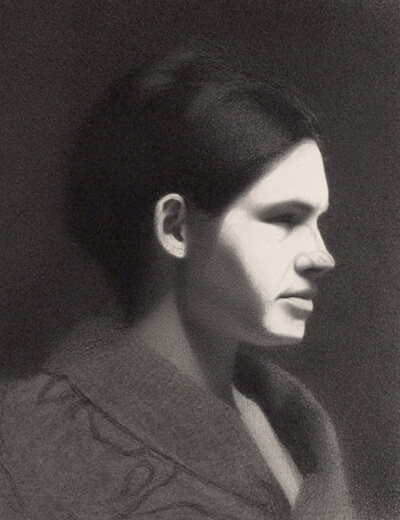 Smoothing out the shadow shapes on the portrait drawing Smoothing out the shadow shapes on the portrait drawing