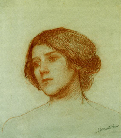 Portrait drawing by John William Waterhouse Portrait drawing by John William Waterhouse