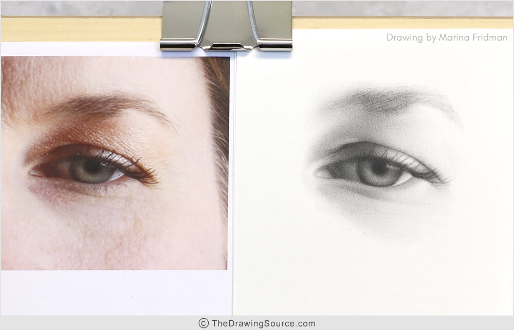 Realistic eye drawing in graphite by Marina Fridman Realistic eye drawing in graphite by Marina Fridman