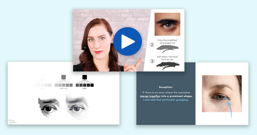 Realistic eye drawing videos