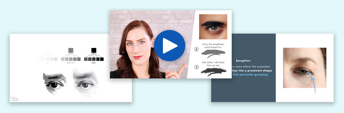 Realistic eye drawing videos