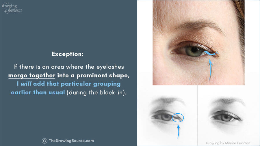 Tip for drawing realistic eyelashes Tip for drawing realistic eyelashes